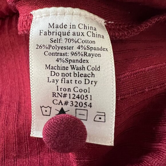 Anthropologie Porridge Womens Joan Bell Sleeve Top Wine Burgundy size Small - Picture 14 of 15